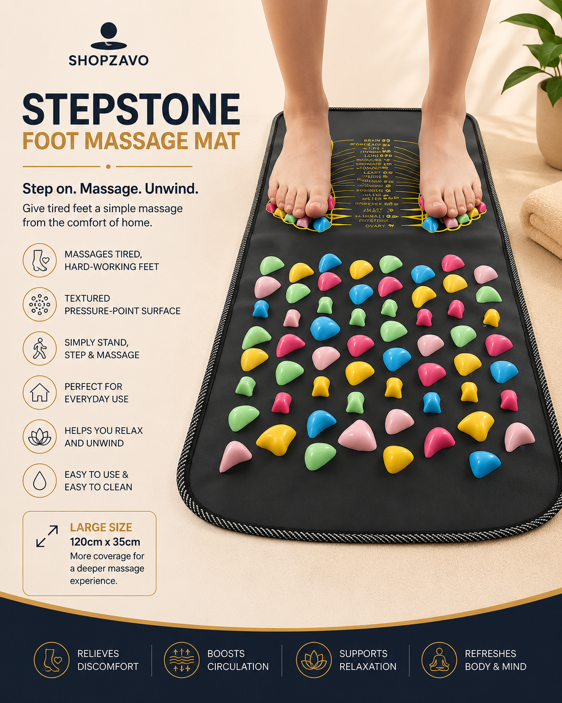 ShopZavo™ StepStone Foot Massage Mat